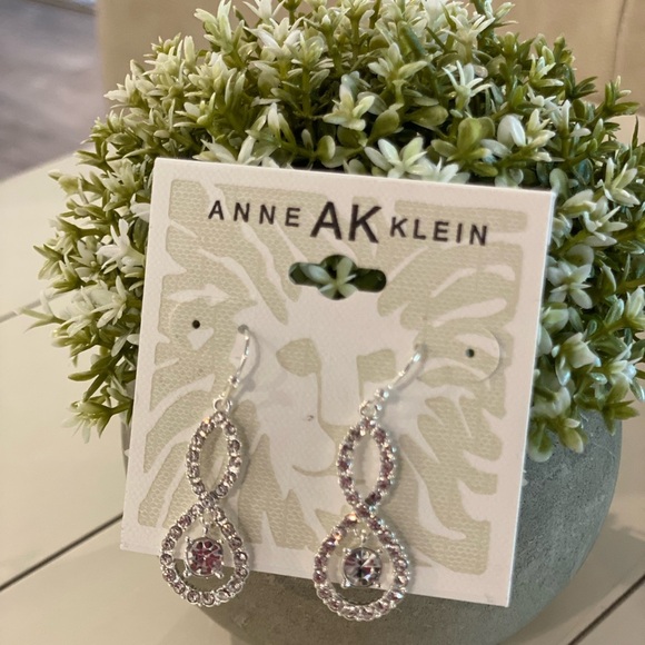 Anne Klein Silver Drop Earrings - Elegant and Sparkling - Picture 3 of 3
